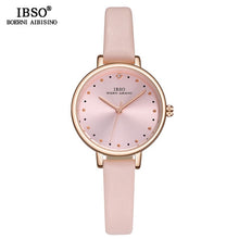 Load image into Gallery viewer, IBSO Brand Luxury Ladies Quartz Watch Leather Strap Montre Femme Fashion Women Wrist Watches Relogio Feminino Female Clock
