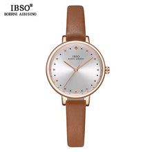 Load image into Gallery viewer, IBSO Brand Luxury Ladies Quartz Watch Leather Strap Montre Femme Fashion Women Wrist Watches Relogio Feminino Female Clock