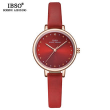 Load image into Gallery viewer, IBSO Brand Luxury Ladies Quartz Watch Leather Strap Montre Femme Fashion Women Wrist Watches Relogio Feminino Female Clock