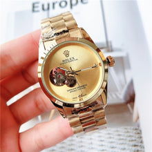 Load image into Gallery viewer, rolex- Fashion Brand Automatic Mechanical Watches Men's Waterproof Skeleton Wrist Watch With women men Leather strap 04105