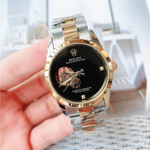 Load image into Gallery viewer, rolex- Fashion Brand Automatic Mechanical Watches Men's Waterproof Skeleton Wrist Watch With women men Leather strap 04105