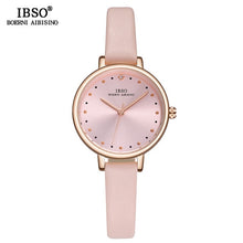 Load image into Gallery viewer, IBSO Brand Luxury Ladies Quartz Watch Leather Strap Montre Femme Fashion Women Wrist Watches Relogio Feminino Female Clock
