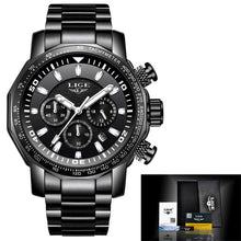 Load image into Gallery viewer, 2020 LIGE Top Brand Luxury Mens Watches Full Steel Watch Male Military Sport Waterproof Watch Men Quartz Clock Relogio Masculino
