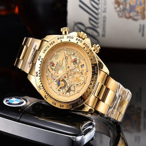 rolex- Luxury Brand quartz women Watches Quartz Watch Stainless Steel Strap wristwatch classic business dress men watch 3875