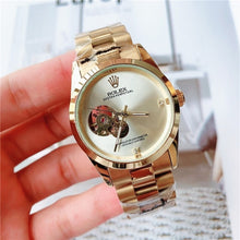 Load image into Gallery viewer, rolex- Fashion Brand Automatic Mechanical Watches Men&#39;s Waterproof Skeleton Wrist Watch With women men Leather strap 04105

